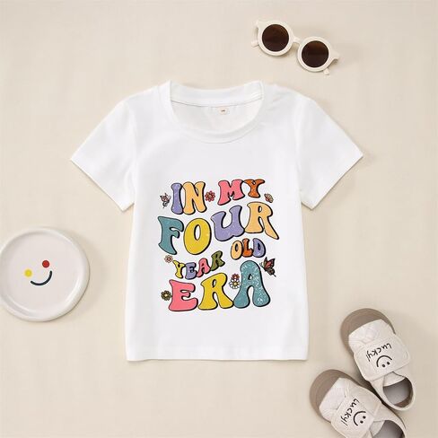 MODNTOGA Toddler Birthday Girl Shirt in My 1-7 Year Old Era Graphic T-Shirt Kid Girls B-Day Party Tee Short Sleeve Summer Top in Saudi Arabia