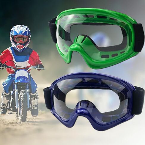 2-Pack Dirt Bike Goggles for Little Boys and Girls Adjustable Motorcycle ATV Motocross Riding Goggles for Youth in Kuwait