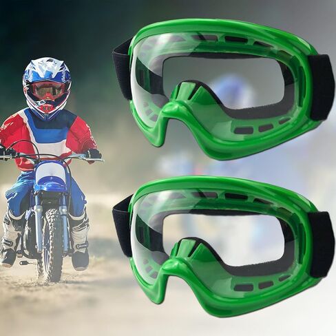 2-حزمة نظارات الدراجة الترابية للأولاد والبنات الصغار قابلة للتعديل للدراجات النارية ATV موتوكروس نظارات ركوب للشباب in Saudi Arabia