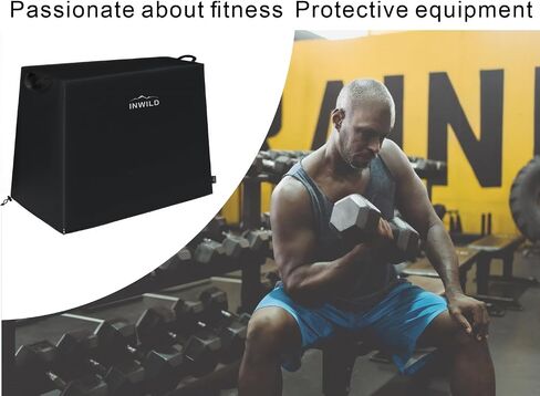 Dumbbell Rack Cover, Home Gym Weight Rack Cover, Heavy Duty 600D Oxford Fabric Waterproof and Tear Resistant, Suitable for Indoor and Outdoor Use (Cover Only, Black) in Saudi Arabia