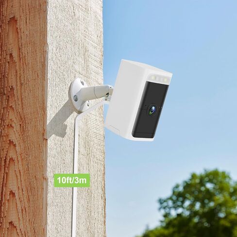 محول طاقة Uogw 5V 2A وكابل طاقة متوافق مع كاميرا بطارية WYZE Pro، مع سلك شحن طاقة طويل من النوع C بطول 90 درجة 20 قدمًا لكاميرا بطارية WYZE Pro، كابل تمديد USB مسطح على شكل حرف L (أبيض) in Kuwait