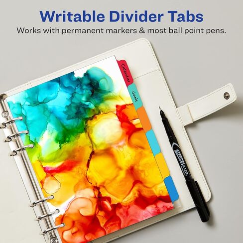 Avery Planner Dividers for A5 Planners, 6-Tab Set, Ombré Lines Watercolor Design, 1 Set (25433) in Saudi Arabia