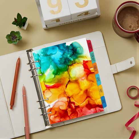 Avery Planner Dividers for A5 Planners, 6-Tab Set, Ombré Lines Watercolor Design, 1 Set (25433) in Saudi Arabia