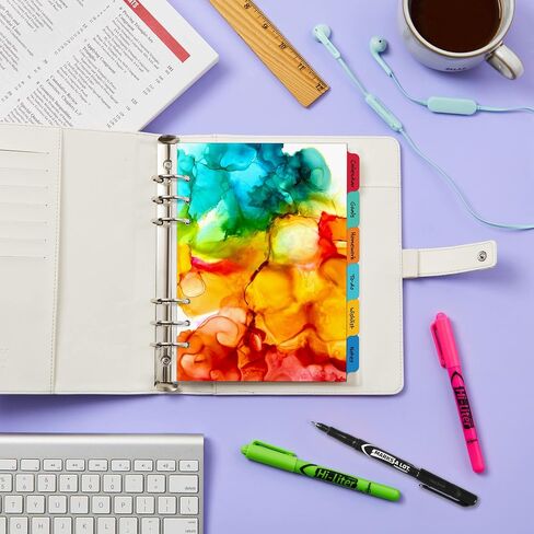 Avery Planner Dividers for A5 Planners, 6-Tab Set, Ombré Lines Watercolor Design, 1 Set (25433) in Saudi Arabia