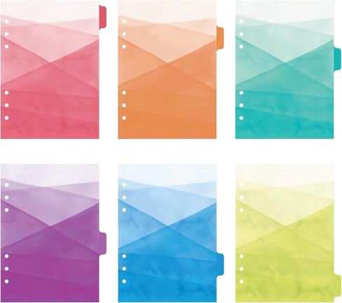 Avery Planner Dividers for A5 Planners, 6-Tab Set, Ombré Lines Watercolor Design, 1 Set (25433) in Saudi Arabia