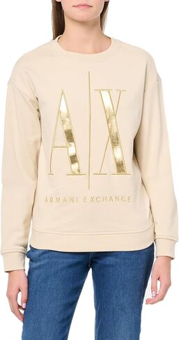 سترة نسائية من A｜X ARMANI EXCHANGE بلوفر A|x Icon بياقة دائرية in Saudi Arabia