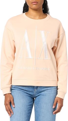 سترة نسائية من A｜X ARMANI EXCHANGE بلوفر A|x Icon بياقة دائرية in Saudi Arabia