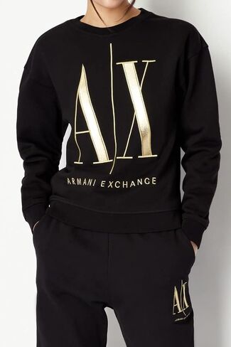 سترة نسائية من A｜X ARMANI EXCHANGE بلوفر A|x Icon بياقة دائرية in Saudi Arabia
