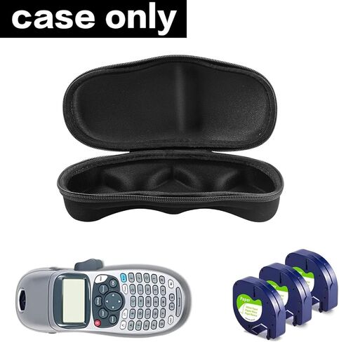 حافظة متوافقة مع ماكينة صنع الملصقات المحمولة DYMO LetraTag LT-100H/ 100H Plus، حقيبة تخزين طابعة الملصقات لطابعة الملصقات Dymo مع عبوات الشريط (الصندوق فقط) - أسود in Kuwait