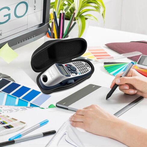 حافظة متوافقة مع ماكينة صنع الملصقات المحمولة DYMO LetraTag LT-100H/ 100H Plus، حقيبة تخزين طابعة الملصقات لطابعة الملصقات Dymo مع عبوات الشريط (الصندوق فقط) - أسود in Kuwait