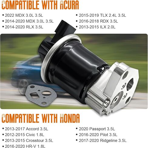 18011-R1A-A00 EGR صمام إعادة تدوير غاز العادم متوافق مع Honda/Accord/Civic/Crosstour/Hr-V/Passport/Pilot/Ridgeline لـ Acura ILX MDX RDX RLX TLX in Kuwait