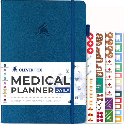 Clever Fox Medical Planner Daily – Health Diary Notebook, Wellness Journal & Self-Care Logbook, Lasts 3 Months, 7x10.5″ (Light Blue) in Saudi Arabia