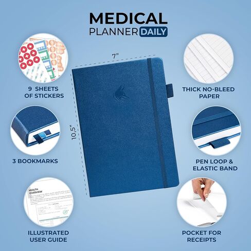Clever Fox Medical Planner Daily – Health Diary Notebook, Wellness Journal & Self-Care Logbook, Lasts 3 Months, 7x10.5″ (Light Blue) in Saudi Arabia