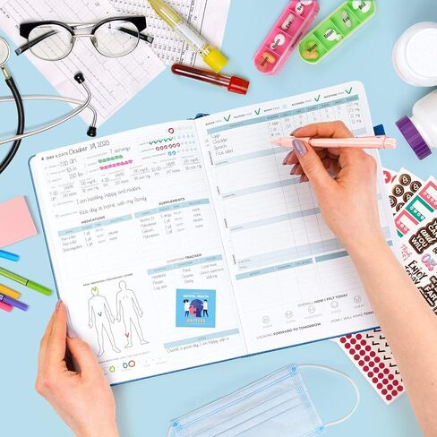 Clever Fox Medical Planner Daily – Health Diary Notebook, Wellness Journal & Self-Care Logbook, Lasts 3 Months, 7x10.5″ (Light Blue) in Saudi Arabia