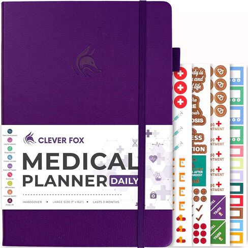 Clever Fox Medical Planner Daily – Health Diary Notebook, Wellness Journal & Self-Care Logbook, Lasts 3 Months, 7x10.5″ (Light Blue) in Saudi Arabia