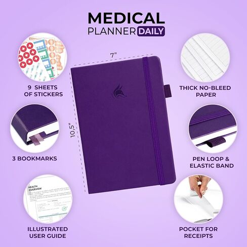 Clever Fox Medical Planner Daily – Health Diary Notebook, Wellness Journal & Self-Care Logbook, Lasts 3 Months, 7x10.5″ (Light Blue) in Saudi Arabia