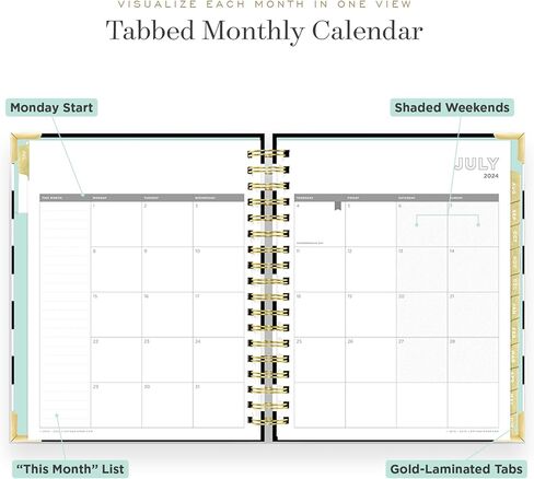 Day Designer 2024-2025 Daily Planner, July 2024 - June 2025, 7.4x9.5 Page Size, Daily Black Stripe Glossy Laminated Cover (Black Stripe) in Saudi Arabia