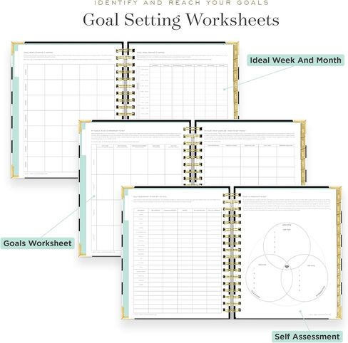 Day Designer 2024-2025 Daily Planner, July 2024 - June 2025, 7.4x9.5 Page Size, Daily Black Stripe Glossy Laminated Cover (Black Stripe) in Saudi Arabia