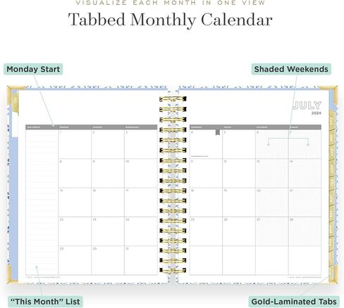 Day Designer 2024-2025 Daily Planner, July 2024 - June 2025, 7.4x9.5 Page Size, Daily Black Stripe Glossy Laminated Cover (Black Stripe) in Saudi Arabia