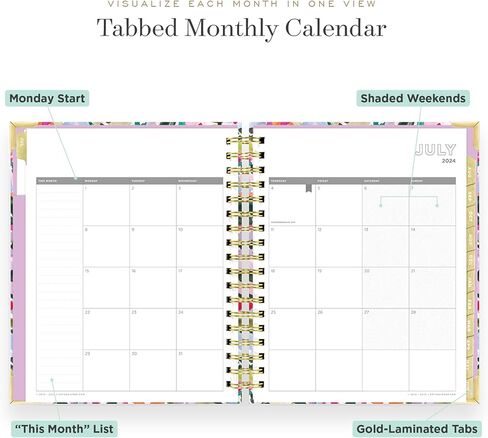 Day Designer 2024-2025 Daily Planner, July 2024 - June 2025, 7.4x9.5 Page Size, Daily Black Stripe Glossy Laminated Cover (Black Stripe) in Saudi Arabia