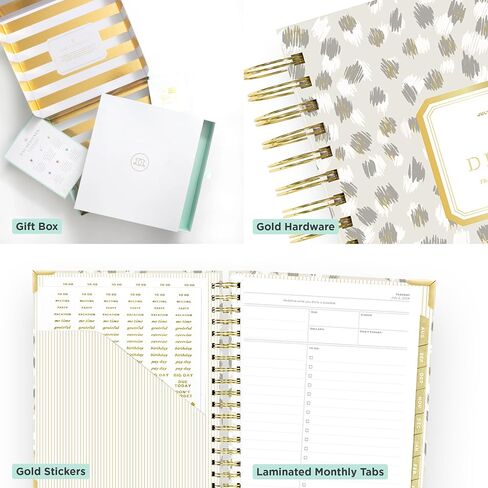Day Designer 2024-2025 Daily Planner, July 2024 - June 2025, 7.4x9.5 Page Size, Daily Black Stripe Glossy Laminated Cover (Black Stripe) in Saudi Arabia