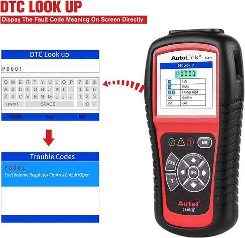 Autel AutoLink AL519 Car OBD2 Scanner, Classic Enhanced Mode 6 Engine Fault Code Reader OBDII CAN Diagnostic Scan Tool, One-Click Smog Check, DTC Lookup, Upgraded of AL319, Lifetime Free Update in Saudi Arabia