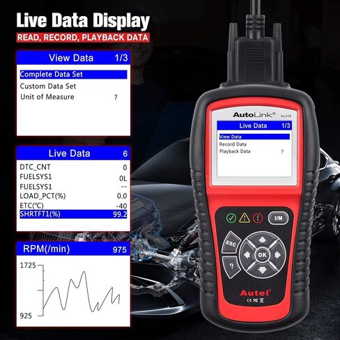 Autel AutoLink AL519 Car OBD2 Scanner, Classic Enhanced Mode 6 Engine Fault Code Reader OBDII CAN Diagnostic Scan Tool, One-Click Smog Check, DTC Lookup, Upgraded of AL319, Lifetime Free Update in Saudi Arabia