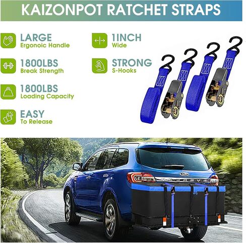 KAIZONPOT 60 بوصة × 24 بوصة × 6 بوصة وصلة وصلة مقطورة لحامل البضائع وصلة وصلة تثبيت سلة بضائع السيارة سعة 550 رطل مع أشرطة السقاطة in Kuwait