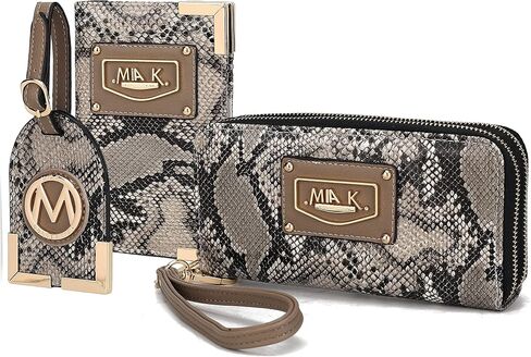 مجموعة MKF Collection هدية سفر للسيدات مكونة من 3 قطع - محفظة معصم - حامل جواز سفر - علامة تعليق اسم الأمتعة in Kuwait
