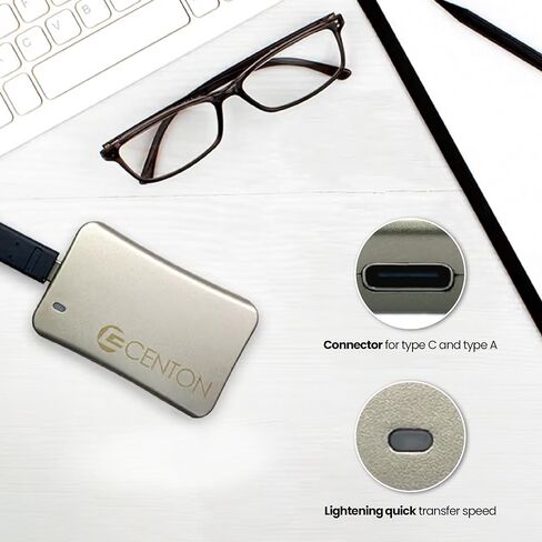 SSD خارجي من سينتون (أسود)، USB-C 3.2 الجيل الثاني، 500 جيجابايت in Kuwait