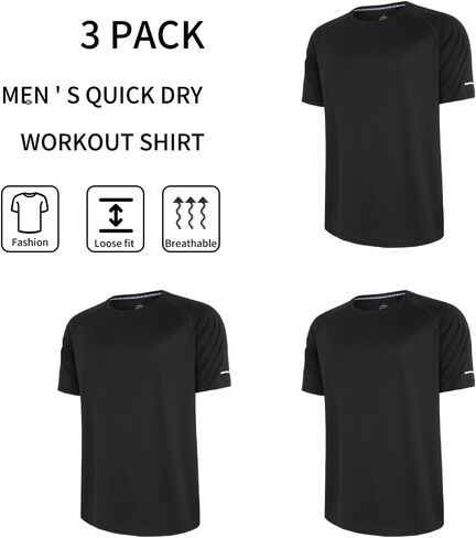 ZPB Men's 3 Pack Workout Shirts Dry Fit Moisture Wicking Short Sleeve Mesh Athletic T-Shirts in Saudi Arabia