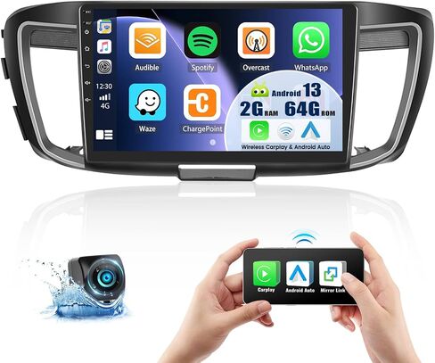 [2+64G] Android 13 Car Stereo for Honda Accord 2.0L(Manual A/C) 2014-2016 with Wireless Carplay&Android Auto,10.1" Touch Screen Car Radio with Mirror Link GPS WiFi Bluetooth FM/RDS HiFi+Backup Camera in Saudi Arabia