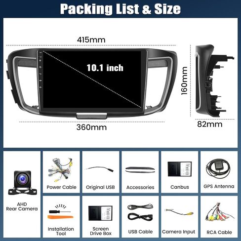 [2+64G] Android 13 Car Stereo for Honda Accord 2.0L(Manual A/C) 2014-2016 with Wireless Carplay&Android Auto,10.1" Touch Screen Car Radio with Mirror Link GPS WiFi Bluetooth FM/RDS HiFi+Backup Camera in Saudi Arabia