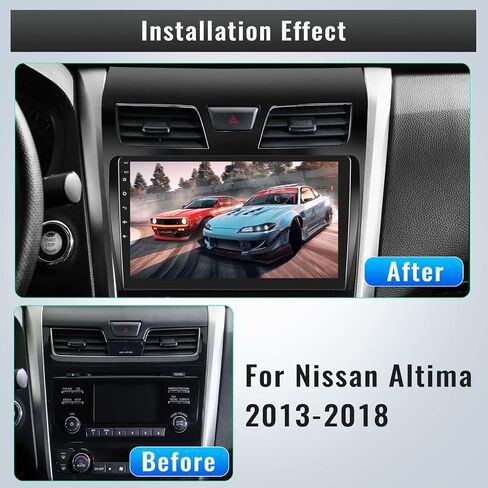 ستيريو سيارة 2+64G Android 13 لسيارة Nissan Altima 2013-2018 مع Carplay Android Auto، راديو سيارة بشاشة لمس 10.1 بوصة مع وصلة مرآة، WiFi، ملاحة GPS، بلوتوث، راديو FM/RDS، كاميرا خلفية SWC+AHD in Saudi Arabia