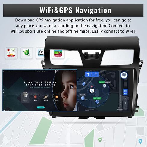 2+64G Android 13 Car Stereo for Nissan Altima 2013-2018 with Wireless Carplay Android Auto,10.1'' Touchscreen Car Radio with Mirror Link,WiFi,GPS Navigation,Bluetooth,FM/RDS Radio,SWC+AHD Rear Camera in Saudi Arabia