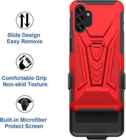 Ailiber for Samsung A15 5G Case, Galaxy A15 Case with Screen Protector, Swivel Belt Clip Holster with Kickstand, Heavy Duty, Full Body Shockproof Protective Cell Phone Cover for Galaxy A15 5G-Green in Saudi Arabia