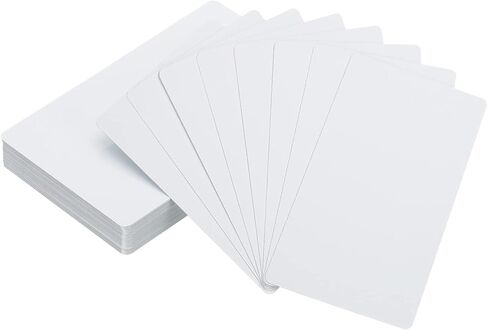 PATIKIL 300 Pack Sublimation Metal Business Cards Blank, 0.21mm Thick 3.4x2.1 Inch Aluminum Printable Name Card for Custom DIY Print, White in Saudi Arabia