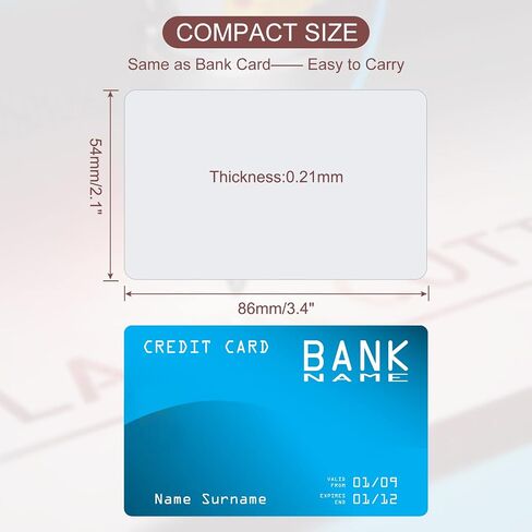 PATIKIL 300 Pack Sublimation Metal Business Cards Blank, 0.21mm Thick 3.4x2.1 Inch Aluminum Printable Name Card for Custom DIY Print, White in Saudi Arabia