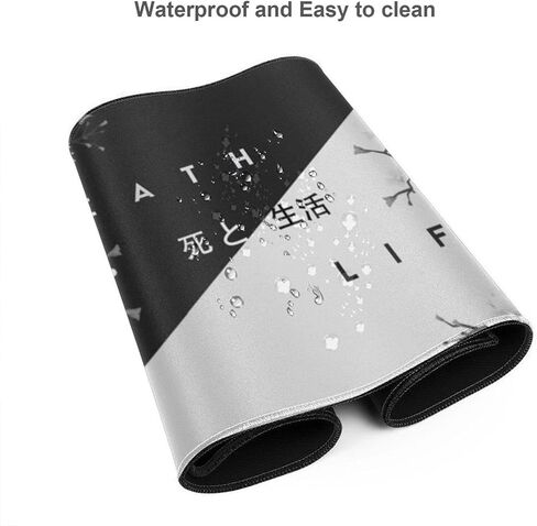 Japanese Wave Mouse Pad Blue and White Mouse Pad Gaming Large XXL Long Mousepad Extended XL Desk Mat Non-Slip Rubber Base Stitched Edges Mice Pad 31.5 X 11.8 Inch in Saudi Arabia