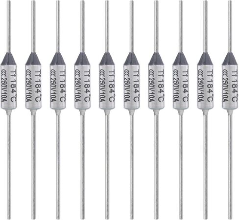 10PCS 184 Degrees Celsius Thermal Fuse 10A 250V AEC184E Temperature Fuses Cutoffs 10Amp 250Volt 184℃ Fusible in Saudi Arabia