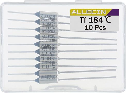 10PCS 184 Degrees Celsius Thermal Fuse 10A 250V AEC184E Temperature Fuses Cutoffs 10Amp 250Volt 184℃ Fusible in Saudi Arabia