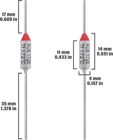 10PCS 184 Degrees Celsius Thermal Fuse 10A 250V AEC184E Temperature Fuses Cutoffs 10Amp 250Volt 184℃ Fusible in Saudi Arabia