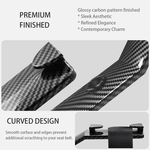 حامل دليل حزام الأمان لحزام المقعد الخلفي Tesla Model Y 2 Pack - نمط ألياف الكربون بلمسة نهائية لامعة يناسب الموديل Y 2021، 2022، 2023 in Kuwait