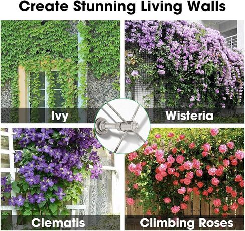 VIVOSUN Wire Trellis Kit with 20 Set Holders and 98.4ft Wire Rope, 316 Stainless Steel Espalier Cable Trellis Kit with Adjustable Spacing for Climbing Plants, Vines and Green Wall in Saudi Arabia