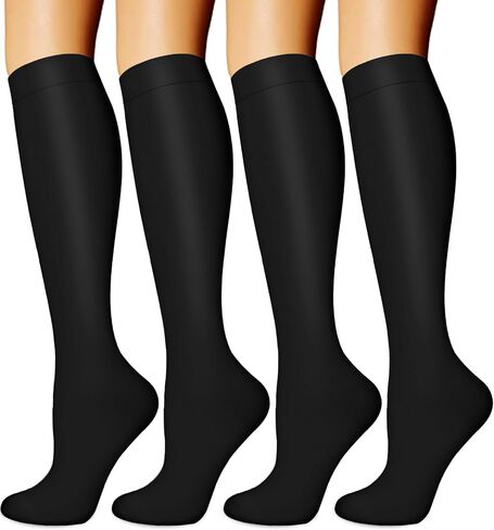 Compression Socks for Women & Men Circulation (4 Pairs) 15-20 mmHg is Best Support for Nurses Running Hiking Travel in Saudi Arabia