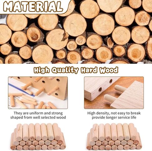 500 قطعة من دبابيس الأوتاد الخشبية، أوتاد خشبية بأحجام متنوعة، دبابيس أوتاد خشبية مخددة مع 4 دبابيس مركزية للأثاث وأعمال النجارة 1/4 بوصة 5/16 بوصة 3/8 بوصة 1/2 بوصة (6 مم، 8 مم، 10 مم، 12 مم) in Kuwait