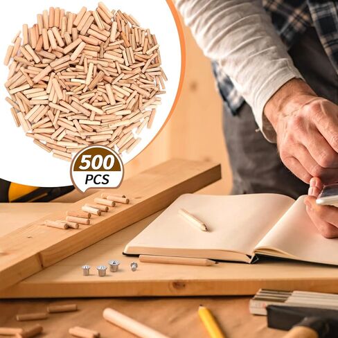 500 قطعة من دبابيس الأوتاد الخشبية، أوتاد خشبية بأحجام متنوعة، دبابيس أوتاد خشبية مخددة مع 4 دبابيس مركزية للأثاث وأعمال النجارة 1/4 بوصة 5/16 بوصة 3/8 بوصة 1/2 بوصة (6 مم، 8 مم، 10 مم، 12 مم) in Kuwait