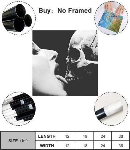 WSZGR lick skull Lick Macabre art, eternal love Wall Art Picture Print Modern Family bedroom Decor Posters 12x12inch(30x30cm) in Saudi Arabia