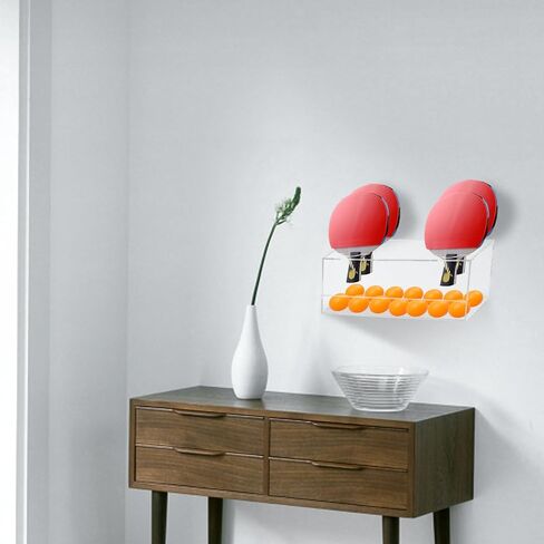 رف تخزين بينج بونج وتنس الطاولة من الأكريليك، عرض مضرب تنس الطاولة، تخزين مجاذيف بينج بونج من الأكريليك على الحائط لـ 4 مجاديف وكرات، رف حائط لكرات التخزين والمجاديف in Kuwait