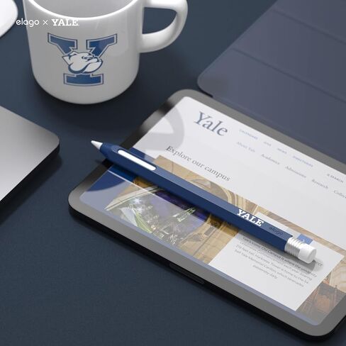 حافظة أقلام Elago x Yale University الكلاسيكية متوافقة مع غطاء غطاء الجيل الثاني من Apple Pencil، متوافقة مع الشحن المغناطيسي والنقر المزدوج [البضائع الرسمية] in Saudi Arabia
